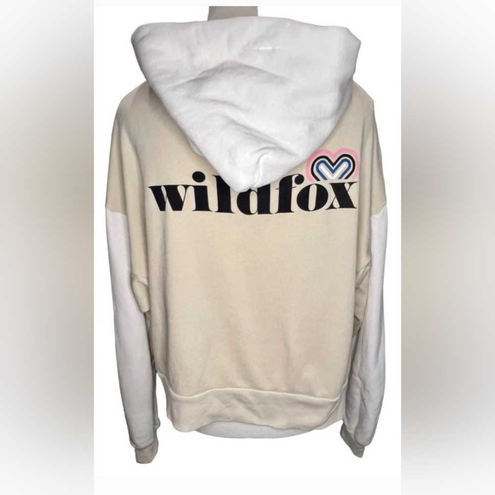 ✨️WILDFOX BEIGE & WHITE FULL ZIP HOODIE NWT SZ XS-S✨️ - Picture 11 of 11